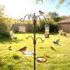 83 inch bird feeding station showing hooks,feeders,water bowl and seed tray