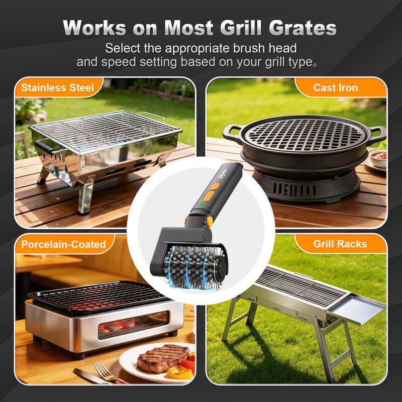 Best BBQ grill brush safe for porcelain cast iron and stainless steel grills