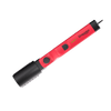 Red electric grill brush showing top product angle